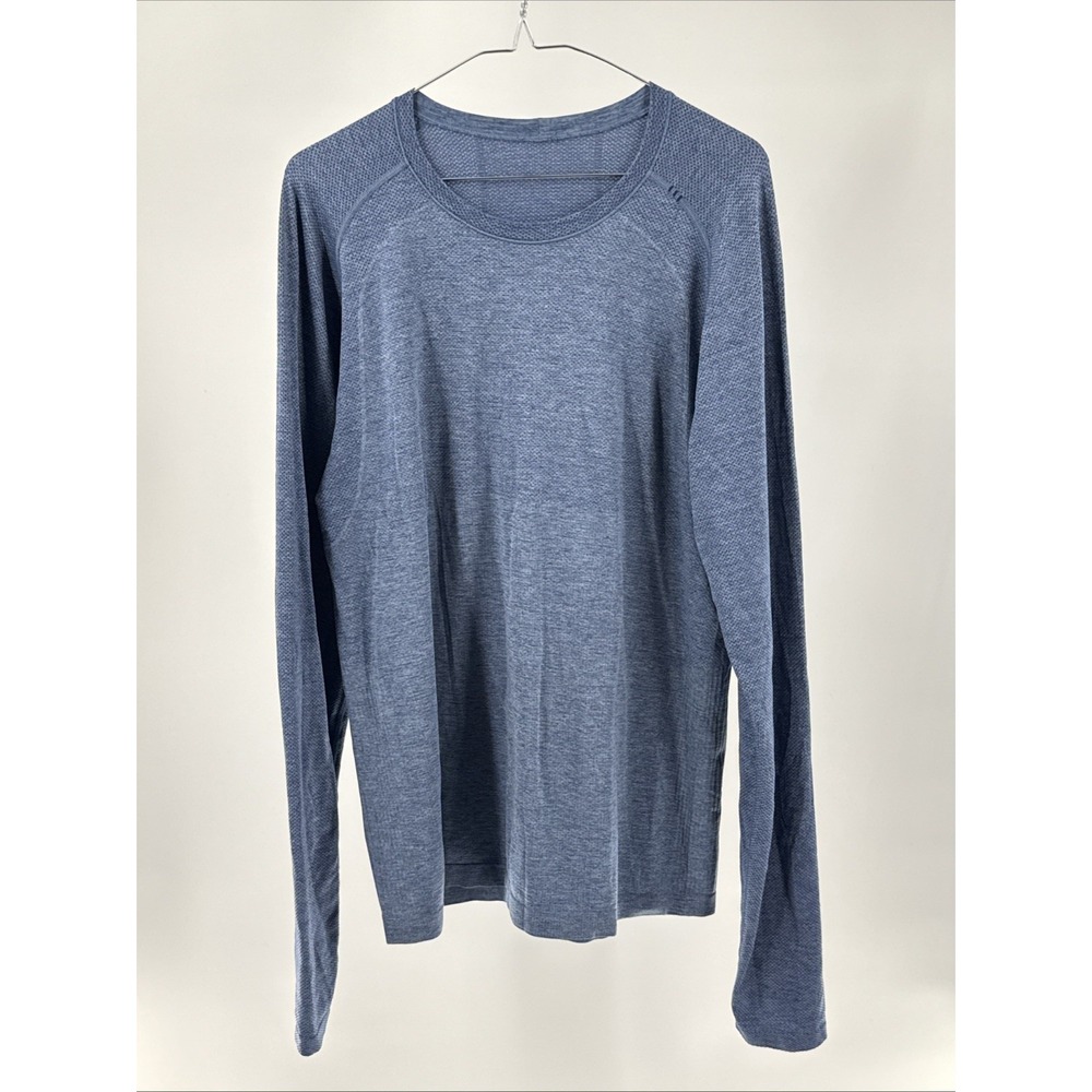 Lululemon Tech Metal Vent Mens Long Sleeve Workout Gym Shirt Blue Size Large